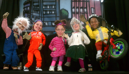 The 2012 Big Tadoo Puppet Crew Safe Routes cast.